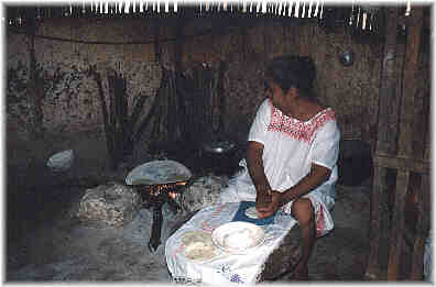 Kochstelle in einer Maya-Htte